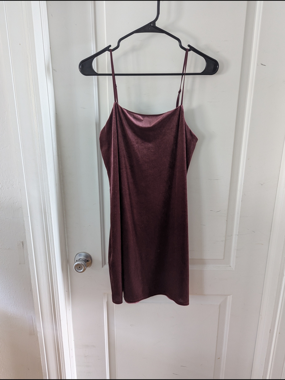 Express Velvet Slip Mini Dress in Wine